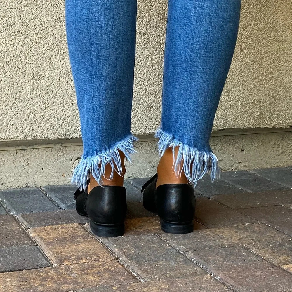 Anthropologie Black Tassel Loafers